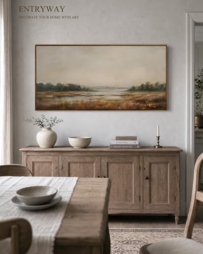 InSimSea Extra Large Framed Vintage Wall Art, Marsh Field Prints, 24x48inch - Image 2