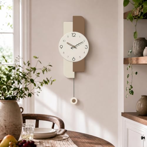Modern Minimalist Pendulum Wall Clocks For Living Room Decor,12*32in,White - Image 3