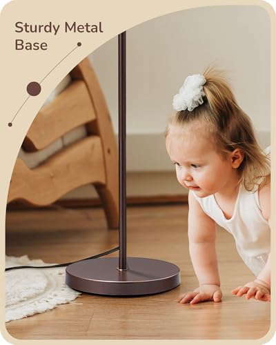 EDISHINE 64.7" Modern Arc Floor Lamps for Living Room, Brown Standing Lamp - Image 5