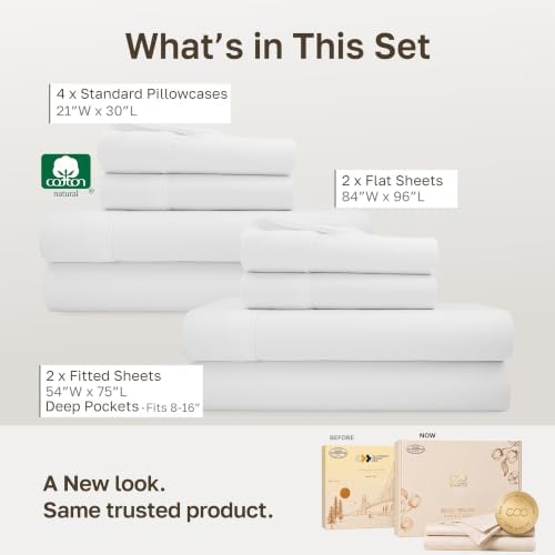 California Design Den 2-Pack 100% Cotton Sateen Hotel Sheets Full Size Set - Image 3