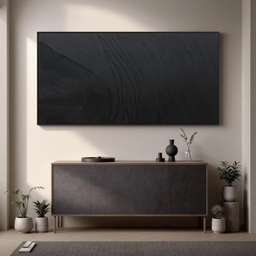 large black abstract wall art modern Hand-drawn canvas wall art decor for living room Line texture abstract wall decor Artwork for Walls pictures for bedroom office study Aesthetic Home Wall Decoration 39"×78" - Image 3
