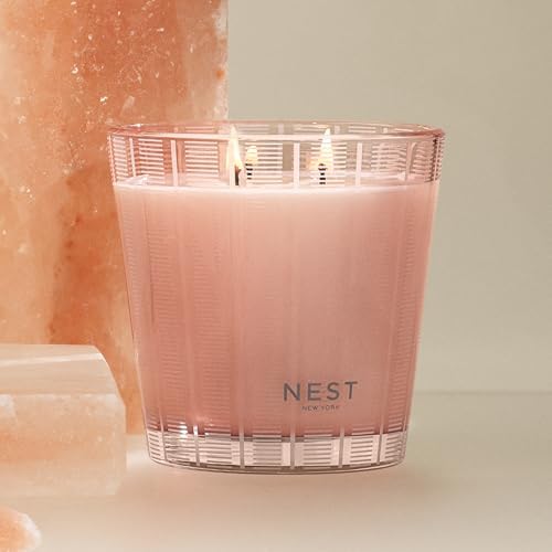 NEST New York Scented 3-Wick Candle, Himalayan Salt & Rosewater - 21.2 oz - Up to 100-Hour Burn Time - Reusable Glass Vessel - Image 5