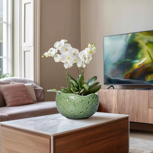 Ceramic Pots for Plants, 10 Inch Plant Pot for Indoor, Green - Image 4