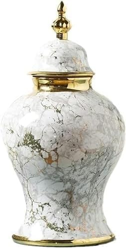 Ceramic Vase,Modern VaseDecorative Ceramic Flower Vase Luxury Floral with Lid Ceramic Floral Traditional Porcelain Vase Home Table Decoration, White(Small) by Unknown