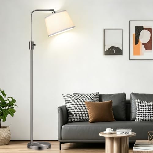 Nintiue 【Upgraded】 Dimmable Floor Lamp, 1000 Lumens LED Edison Bulb Included, Brushed Nickel Arc Floor Lamps for Living Room Modern Standing Lamp Tall Lamps for Living Room Bedroom - Image 7