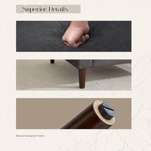 Mid-Century Accent Chair, Dark Grey Armchair Living Room Chairs, 2 Pack - Image 4