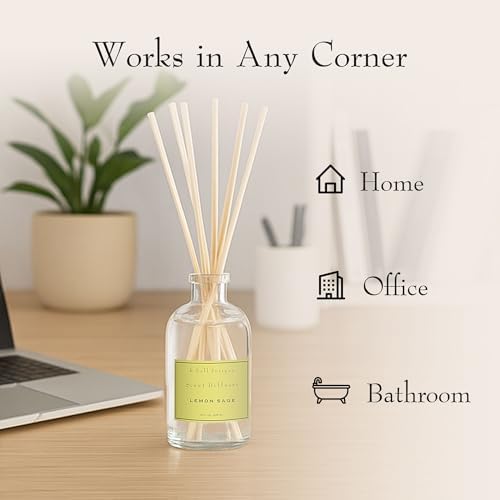 K. Hall Designs Lemon Sage Boxed Diffuser Kit, Citrus & Herbaceous Scent - Image 5
