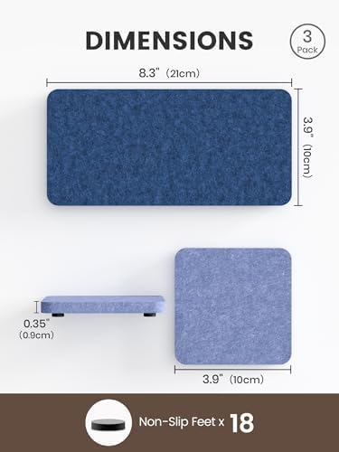 Fluxynara Felt Coasters for Drinks, Mixed Sizes, Soft Periwinkle & Blue - Image 2