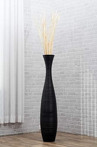Leewadee Large Floor Vase 41 inches Mango Wood for Pampas Grass, Dried Flowers - Image 2
