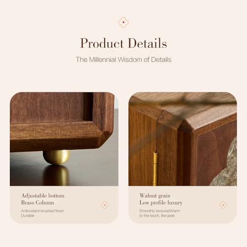 Double Door Jewelry Box, Black Walnut Jewelry Storage with Velvet Lining - Image 6