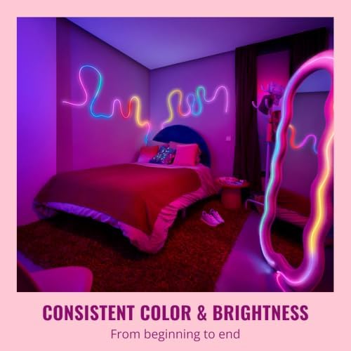 WiZ Connected Neon Smart Flex Strip, 32.8 ft (Two 16.4ft Flex LED Strips), 16 Million Colors, Shades of White, RGBIC Lighting, Connects to Wi-Fi, Voice/App Control - Image 3