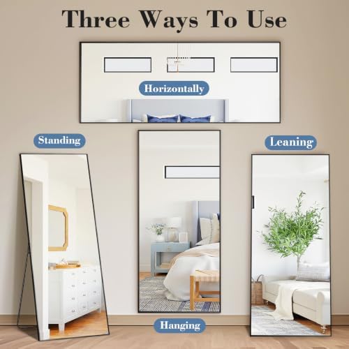 DUMOS 56"x15" Full Length Mirror with Stand, Full Body Floor Mirror - Image 5