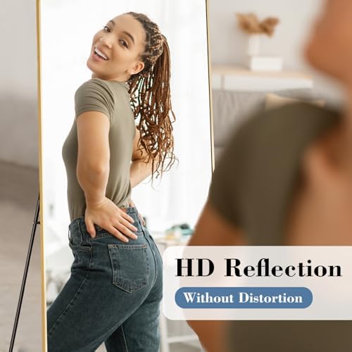 DUMOS 26"x68" Full Length Mirror with Stand, Full Body Floor Mirror - Image 3