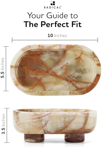 Radicaln Marble Oval Bowl with Stand 10" Decorative Bowl for Table Decor - Image 6