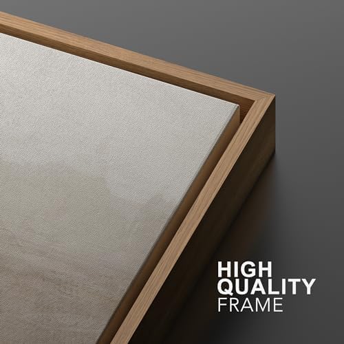 SIGNWIN Framed Canvas Print Wall Art Abstract Wave Pattern Modern Art Minimalist Neutral Decor for Living Room, Bedroom, Office - 16"" x24 x2 Natural - Image 5