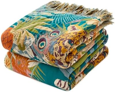 LUTBM Boho Throw Blanket for Couch 50"x60", Cotton Decorative Bed Throws by LUTBMFindYourFreeSpiritatHome