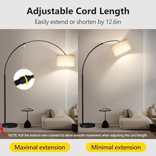 SUNMORY 82" Tall Arc Floor Lamp for Living Room, Large Standing Arched Lamp - Image 4