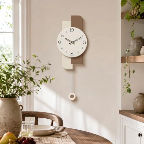 Modern Minimalist Pendulum Wall Clocks For Living Room Decor,9*24in,White by Janstime