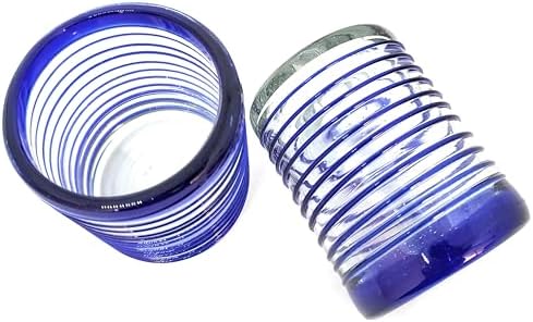 Cobalt Blue Spiral 10 oz Tumblers (set of 6), Recycled Glass, Lead-free, Toxin-Free (Tumbler) - Image 5