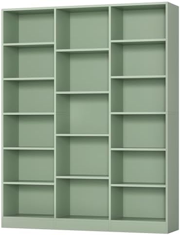 FACBOTALL Triple Wide Bookshelf, Large Bookshelf with 17 Display Shelves - Image 7