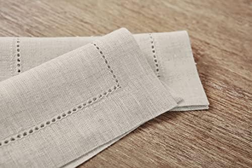 Solino Home 100% Linen Cocktail Napkins Light Natural, 6 x 6 in, Set of 12 - Image 3