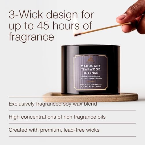 Bath & Body Works 3-Wick Candle, Mahogany Teakwood Intense, Soy Wax Blend - Image 4