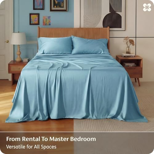Bedsure PureWoven 100% Rayon Derived from Bamboo, Queen Sheets, 4 Pieces - Image 5