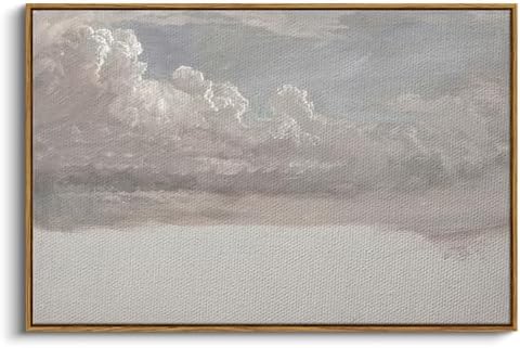 InSimSea Framed Canvas Wall Art Vintage Decor, Home Decor Classical Oil Painting Cloud Study Wall Decorations for Living Room, Large Prints Artwork for Bedroom Bathroom Gallery, 24"x36" by InSimSeaArt