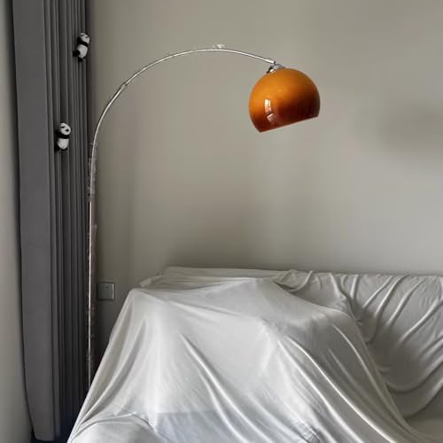 Burnt Orange Arc Floor Lamp for Living Room,Mid Century Modern - Image 4
