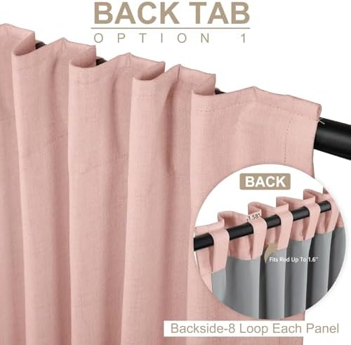 Blush Pink Total Blackout Curtains for Bedroom 120 Inch Long - Image 5