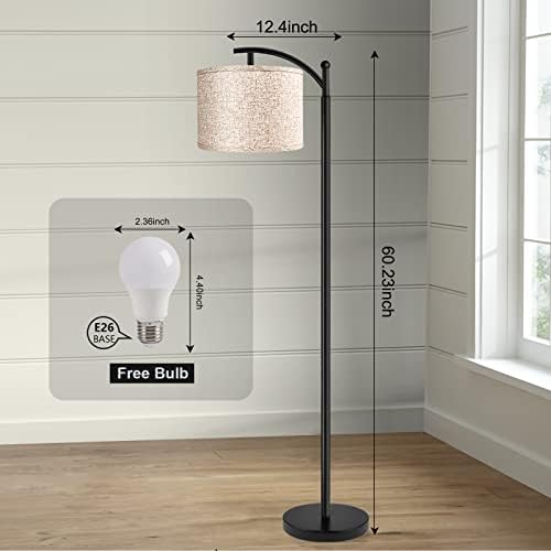 ROTTOGOON Floor Lamp for Living Room, 4 Color Temperature LED Floor Lamp with Remote Control & Foot Switch, LED Bulb Included, Modern Standing Lamp for Bedroom, Study Room, Office - Black - Image 6
