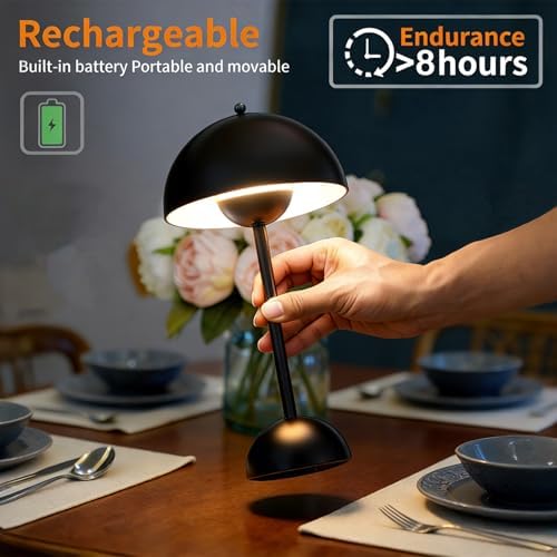 Dawnrise Cordless Table Lamp with 3 Color Temperatures, Industrial Style - Image 3