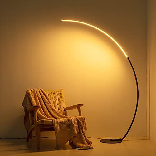 NUÜR 67" Black and Gold Arc Floor Lamp, Modern LED Standing Lamp by NU%C3%9CRLightning
