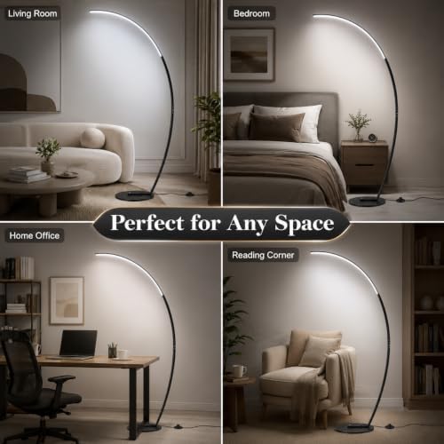 LED Floor Lamps for Living Room with 3 Color Temperatures, Super Bright 2500LM Arc Floor Lamps, Modern Standing Tall Lamp with Remote Control Reading Floor Lamp for Bedroom Office Classroom - Image 2