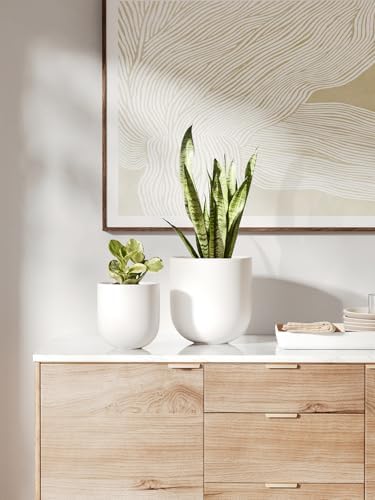LE TAUCI 6 Inch Ceramic Plant Pot, Small Indoor Planter, White - Image 3