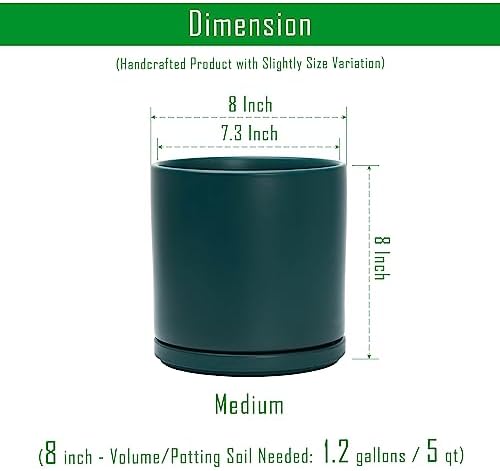D'vine Dev 8 Inch Ceramic Planter Pot, Teal, 94-O-D-9 - Image 3