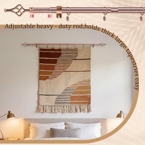 Marsui Quilt Hanger for Wall Display, Spiral Cap Tapestry Rod 32"-79",Brass - Image 5