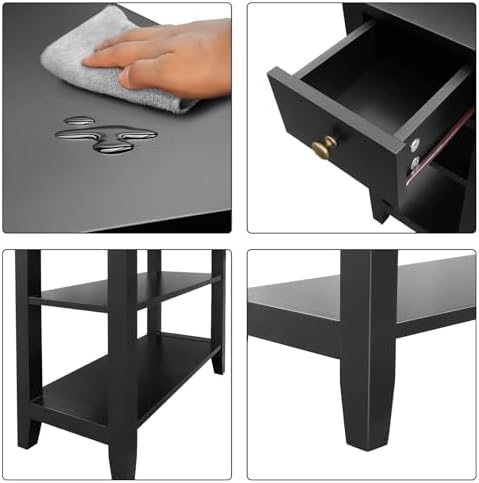 ChooChoo Side Table Living Room with Drawer and Shelf - Image 5