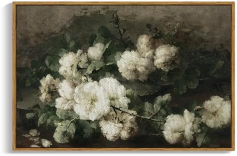 InSimSea Framed Canvas Wall Art Vintage Decor, Home Decor Vintage Flowers Modern Farmhouse Decor, Canvas Wall Art for Living Room, French Country Decor Wall Prints, 24"x36" by InSimSeaArt