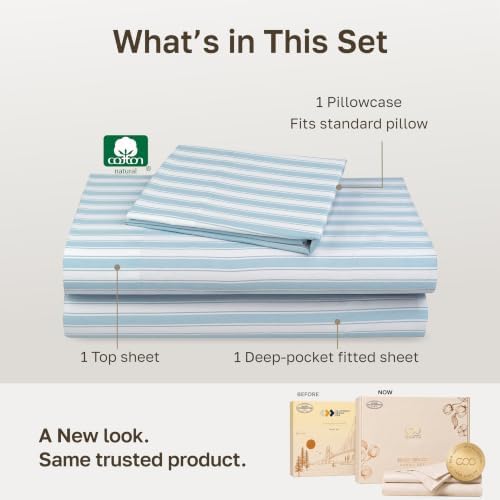 California Design Den 100% Cotton Sateen Twin Size Sheet Set, 3 Pc Set - Image 3