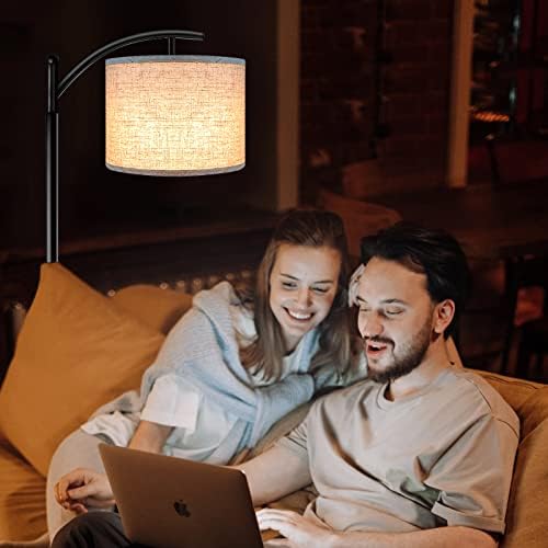 ROTTOGOON Floor Lamp for Living Room, 4 Color Temperature LED Floor Lamp with Remote Control & Foot Switch, LED Bulb Included, Modern Standing Lamp for Bedroom, Study Room, Office - Black - Image 7