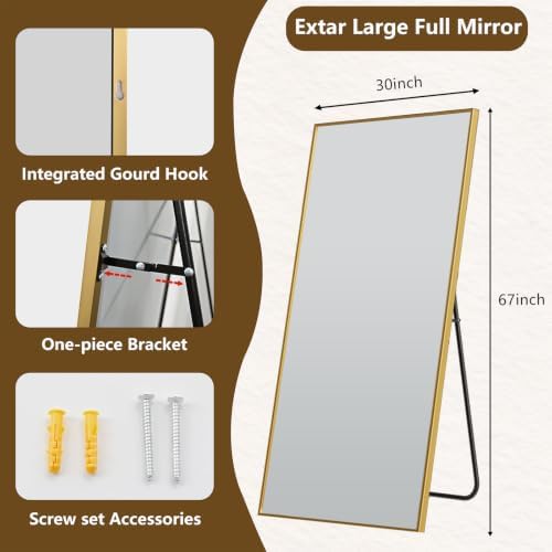 Koonmi 71"x28" Floor Mirror Full Length, Large Gold Mirror - Image 2