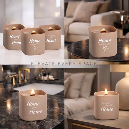 Luxury Candle Gift Set - 3 Large 9.8oz Scented Soy Candles with Wood Wicks - Home Collection: White Musk, Bamboo Forest & Peony Garden - Great Gifts for Any Occasions - 150+ HR Total Burn Time - Image 6