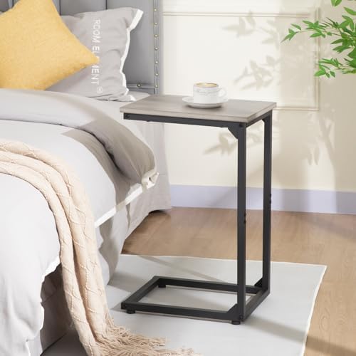 AMHANCIBLE C Shaped End Table, Slide Under Couch Table for Sofa - Image 2