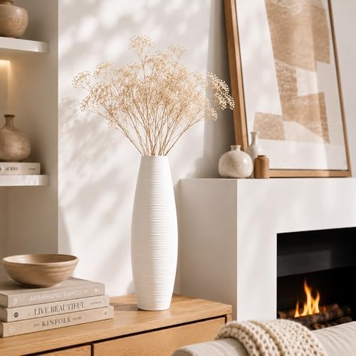 Leewadee Large Floor Vase 20 inches Polyresin for Pampas Grass, Dried Flowers - Image 5