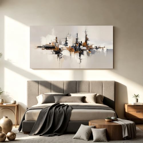 Grey Color Block Abstract Canvas Wall Art Decor For Living Room Decor 20×40 - Image 3
