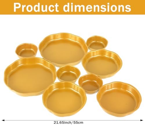 9 Cluster Charcuterie Bowls Gold Decorative Round Serving Bowls Irregular Elegant Snack Tray Compote Appetizer Platter for Entertaining Centerpiece Home Kitchen Decor Wedding Gift - Image 3