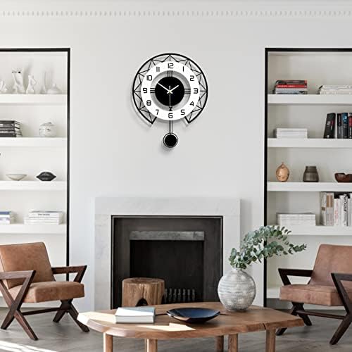 Large Wall Clock for Living Room Decor Modern Silent Pendulum Wall Clock for Home House Kitchen Bedroom Decorative Big Wall Clock Non Ticking Battery Operated Quartz for Indoor Bathroom 14 Inch - Image 2