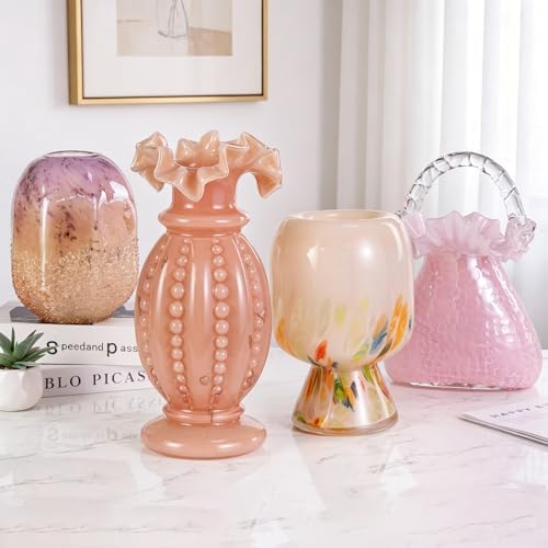 KAMMAK Glass Vase,Colored Hand Blown Decorative Vase - Image 7