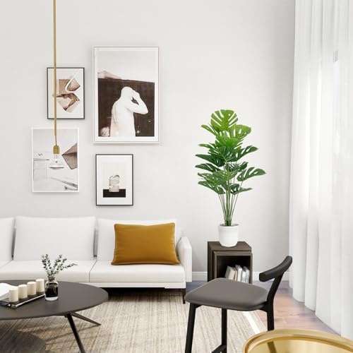 SAJANDAS Set of 2 Artificial Monstera Deliciosa Plants in Pots, Fake Tropical Trees with Greenery Leaves Stems, 32 Inch Faux Swiss Cheese Floor Plants for Home Porch, Garden, Office, Store Decor - Image 7